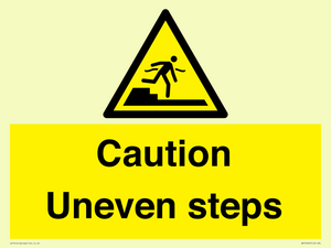 Caution Uneven steps
